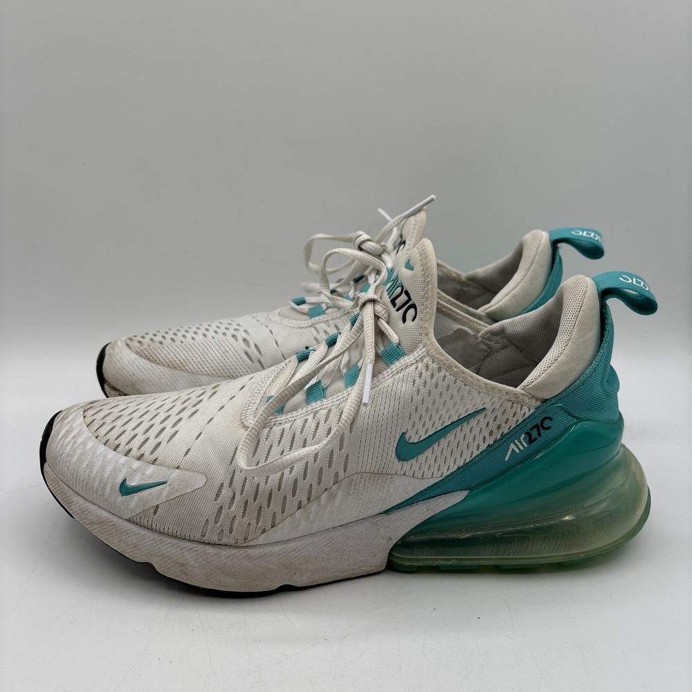 Nike Air Max 270 Sneakers Womens Size 10.5 White Teal AH6789-119 Running Shoes - Picture 8 of 15